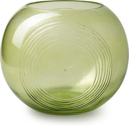 Bolvaas met ringen 'janine' groen h16 d19,5 cm