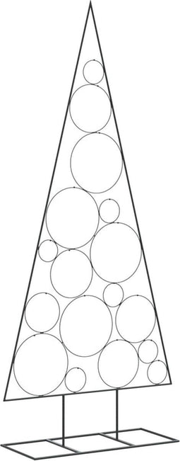 vidaXL - Kerstdecoratie - kerstboom - 180 - cm - metaal - zwart