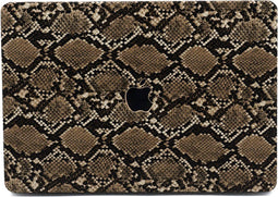 Lunso Geschikt voor MacBook Pro 13 inch M1/M2 (2020-2022) cover hoes - case - Snake Pattern Brown
