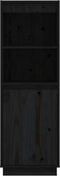 vidaXL - Hoge - kast - 37x34x110 - cm - massief - grenenhout - zwart