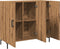 vidaXL - Dressoir - 90x34x80 - cm - bewerkt - hout - artisanaal - eikenkleurig