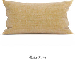 Zohome Kussensloop Lino - Kussenhoes van 40x80 cm - 1 stuk - 100% Katoen - Geel