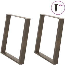 vidaXL - Eettafelpoten - 2 - st - U-vormig - 70x(72-73) - cm - staal - naturel