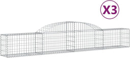 vidaXL - Schanskorven - 3 - st - gewelfd - 300x30x40/60 - cm - gegalvaniseerd - ijzer
