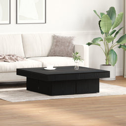 vidaXL - Salontafel - Zwart - Eiken - 90x90x28 - cm - Geengineerd - Hout