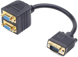 Gembird CC-VGAX2 - VGA naar 2x VGA Kabel - 20 cm - Zwart