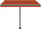 vidaXL - Luifel - automatisch - met - LED - windsensor - 300x250 - cm - oranje - bruin