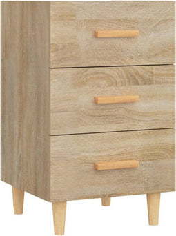 vidaXL - Nachtkastje - 40x40x66 - cm - bewerkt - hout - sonoma - eikenkleurig