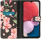 iMoshion Hoesje Geschikt voor Samsung Galaxy A13 (4G) Hoesje Met Pasjeshouder - iMoshion Design Softcase Bookcase - Zwart / Blossom Watercolor Black