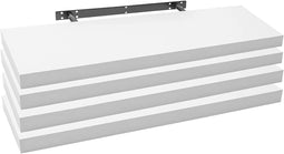 Woltu Set van 4 Zwevende Wandplanken - MDF Hout - 30 x 23 x 3,8 cm - Wit (set van 4)