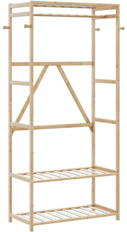 vidaXL - Kledingrek - met - schappen - 80x40x175 - cm - bamboe