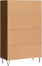 vidaXL - Hoge - kast - 69,5x31x115 - cm - bewerkt - hout - bruin - eikenkleur