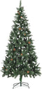vidaXL - Kunstkerstboom - met - verlichting - kerstballen - dennenappels - 210 - cm