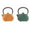 Theepot Home ESPRIT Geel Groen Roestvrij staal Ijzer 350 ml (2 Stuks)