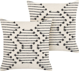 MYRTUS - Sierkussen set van 2 - Beige - 45 x 45 cm - Katoen