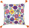 J-Line kussen Borduurwerk Bloemen + Kwastjes - katoen - mix