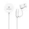 iMoshion Draadloze Oplader Geschikt voor de Apple Watch - Oplaadkabel voor Apple Watch Series 1 / 2 / 3 / 4 / 5 / 6 / 7 / 8 / 9 / SE (2) / Ultra (2) - 2-in-1 USB-A & USB-C - 0,5 meter - Wit