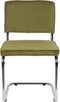 Zuiver Ridge Rib Eetkamerstoelen Groen - Set van 2