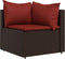 vidaXL - 4-delige - Loungeset - met - kussens - poly - rattan - bruin