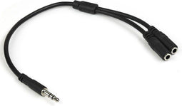 Startech MUY1MFFS - 3,5mm stereo splitterkabel - Slanke connectoren - Zwart