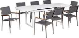 VALCANETTO/GROSSETO - 8-zits Tuinset - Wit/Grijs - Aluminium