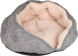 FLAMINGO - Kattengrot - Zupo - 49x49x25 - cm - rond - grijs - en - crèmekleurig