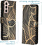iMoshion Hoesje Geschikt voor Samsung Galaxy S21 Hoesje Met Pasjeshouder - iMoshion Design Softcase Bookcase - Meerkleurig / Golden Leaves