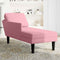 vidaXL - Chaise - longue - met - kussen - en - rechterarmleuning - fluweel - roze