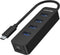 Unitek Hub USB-C, 4 porty USB 3.0, aktywny, 10 W