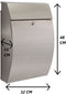 Brievenbus New York inox met 2 palen mat roestvrij staal inox