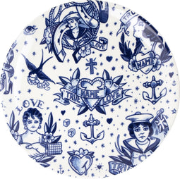 ROYAL DELFT Schiffmacher 'Love' tattoo wandbord sierbord - 28 cm - incl. ophangmateriaal