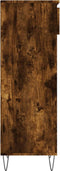 vidaXL - Schoenenkast - 40x36x105 - cm - bewerkt - hout - gerookt - eikenkleurig