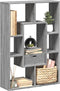 vidaXL - Boekenkast - 63x20x90 - cm - bewerkt - hout - grijs - sonoma - eikenkleurig