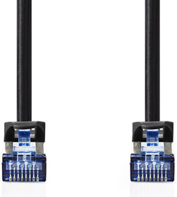 Nedis CAT6a netwerkkabel - S/FTP - RJ45 Male - RJ45 Male - 3.00 m - Snagless - Rond - LSZH - Zwart - Envelop