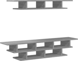 vidaXL - Tv-wandmeubelset - grijs - sonoma - eikenkleurig