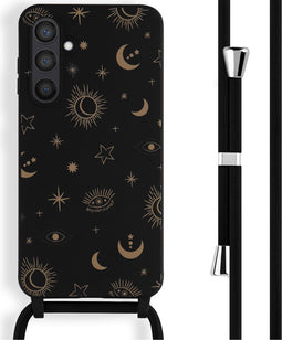 imoshion Hoesje Geschikt voor Samsung Galaxy S23 FE Hoesje Met Koord - imoshion Siliconen design hoesje met koord - Zwart / Sky Black