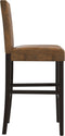 vidaXL - Barstoelen - 2 - st - massief - rubberhout - en - stof