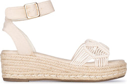 POSH by Poelman FLO - Plateau sandalen - Sleehak 5 cm - Donker beige - 38