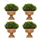 Coast - Kunstmatige mini-potplanten - 4-pack met vintage bloempotten (4 stuks)