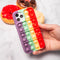iMoshion Hoesje Geschikt voor iPhone 12 Pro / 12 Hoesje Siliconen - iMoshion Pop It Fidget Toy - Pop It hoesje - Rainbow