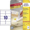 Avery L4744REV-25 - Afneembare Etiketten 96x50,8mm - 250 stuks - Wit