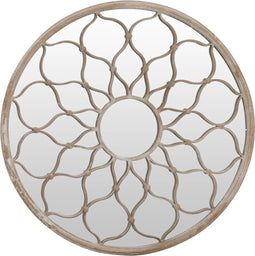vidaXL - Tuinspiegel - rond - 60x3 - cm - ijzer - zandkleurig