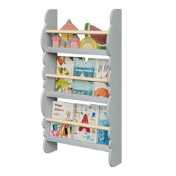 Woltu kinderboekenplank wandrek met 3 niveaus grijs