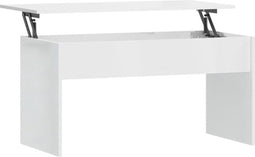 vidaXL - Salontafel - 102x50,5x52,5 - cm - bewerkt - hout - hoogglans - wit