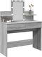 vidaXL - Kaptafel - met - LED-verlichting - 100x40x130 - cm - grijs - sonoma