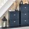 SoBuy FSR78-B - Schoenenkast - 2 kleppen 4 planken - Blauw 54x82x24cm