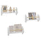 Woltu Kinderboekenkast Wolkvormige Wandplank - MDF en Grenenhout Wit - 3 Planken 45x12,7x23 cm