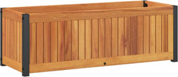 vidaXL - Plantenbak - 80x30x27,5 - cm - massief - acaciahout - en - staal