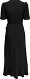 ONLY ONLMETTE SS WRAP MIDI DRESS WVN - Overslag jurk met strikdetail - M