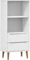 vidaXL - Boekenkast - MOLDE - 60x35x133,5 - cm - massief - grenenhout - wit